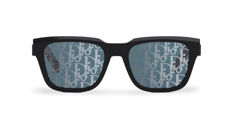 Schwarze rechteckige Sonnenbrille