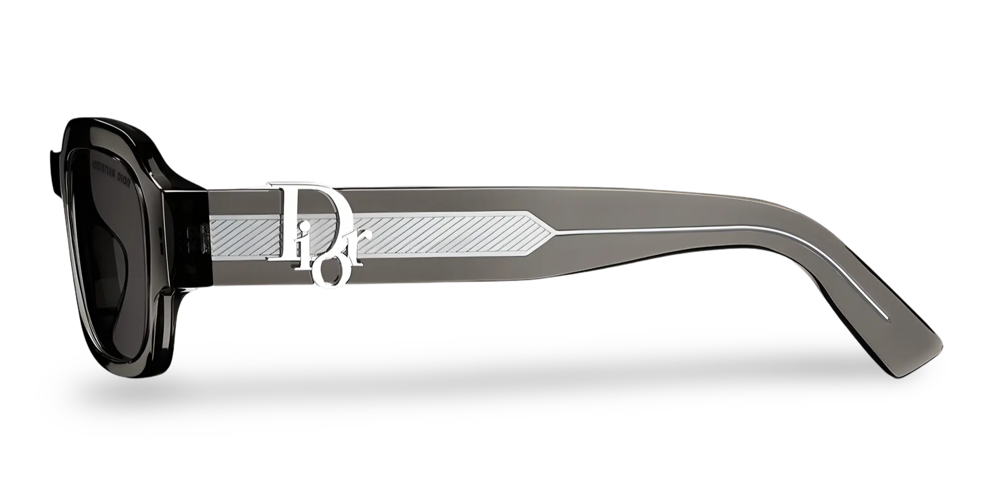 Occhiali Da Sole Rettangolari Neri Trasparenti