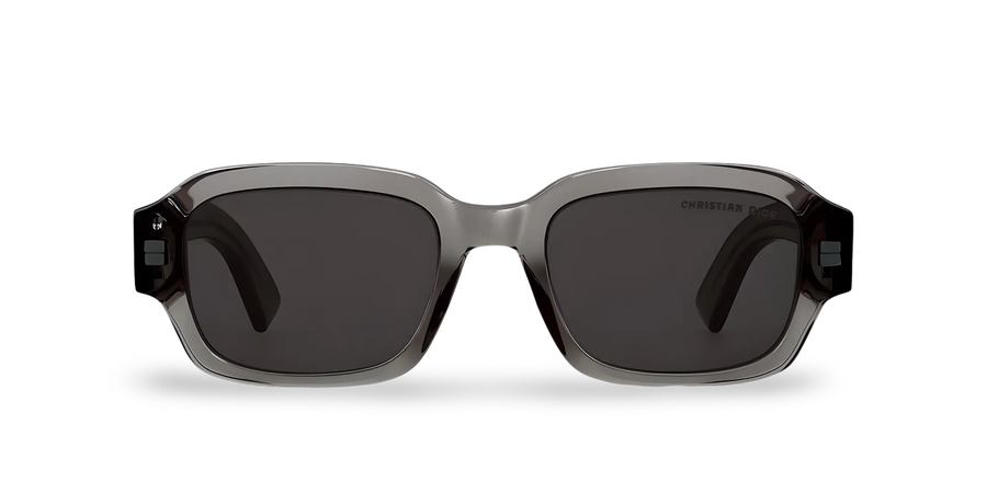 Transparente schwarze rechteckige Sonnenbrille