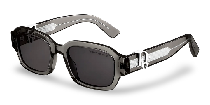 Transparente schwarze rechteckige Sonnenbrille