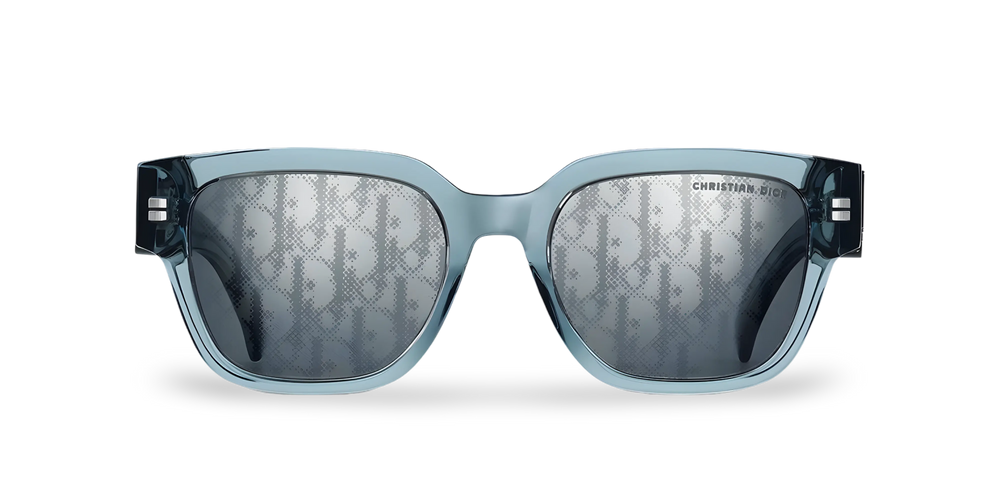 Transparente blaue quadratische Sonnenbrille