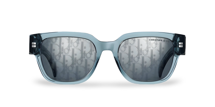 Transparente blaue quadratische Sonnenbrille