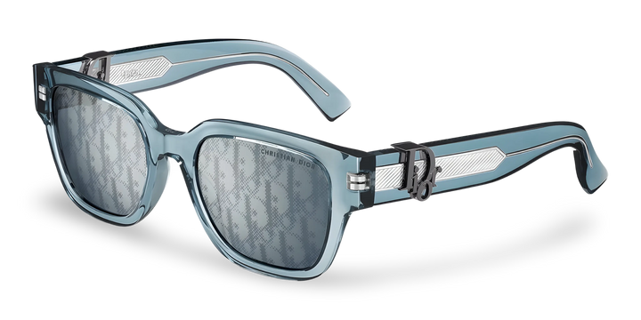 Transparente blaue quadratische Sonnenbrille