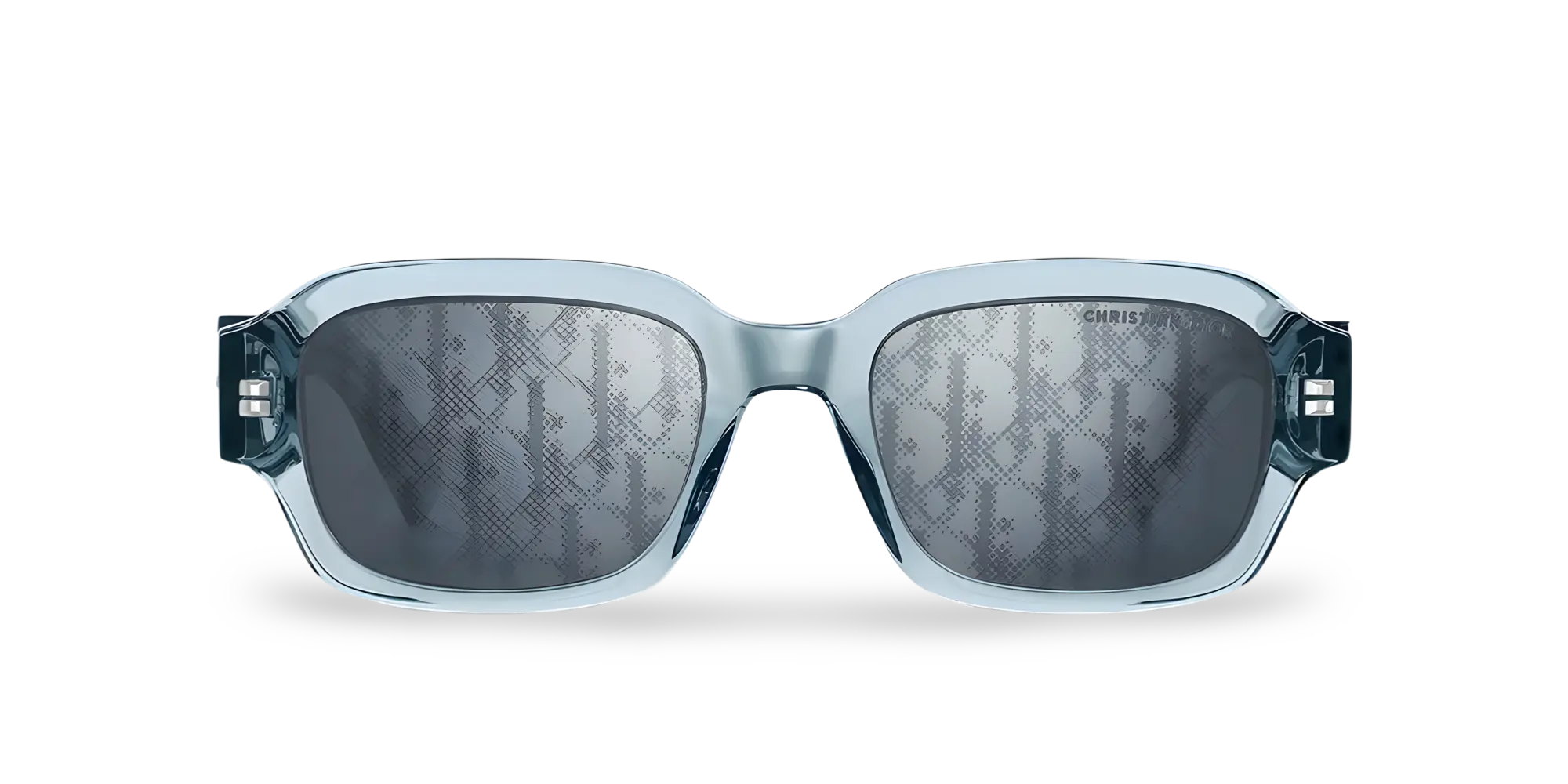 Occhiali Da Sole Rettangolari Blu Trasparenti