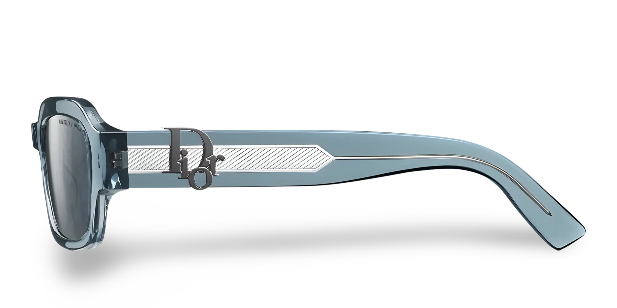 Occhiali Da Sole Rettangolari Blu Trasparenti