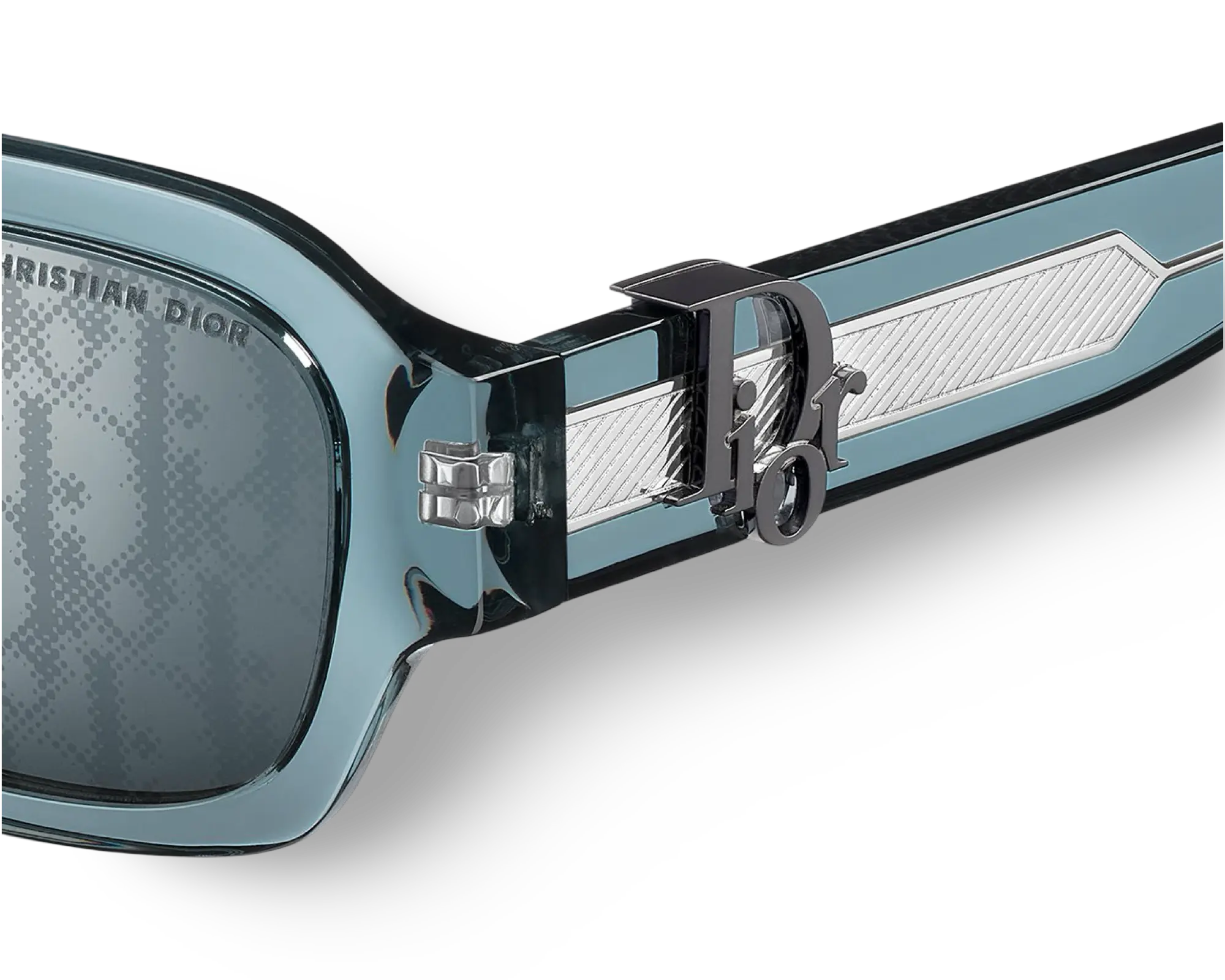 Occhiali Da Sole Rettangolari Blu Trasparenti