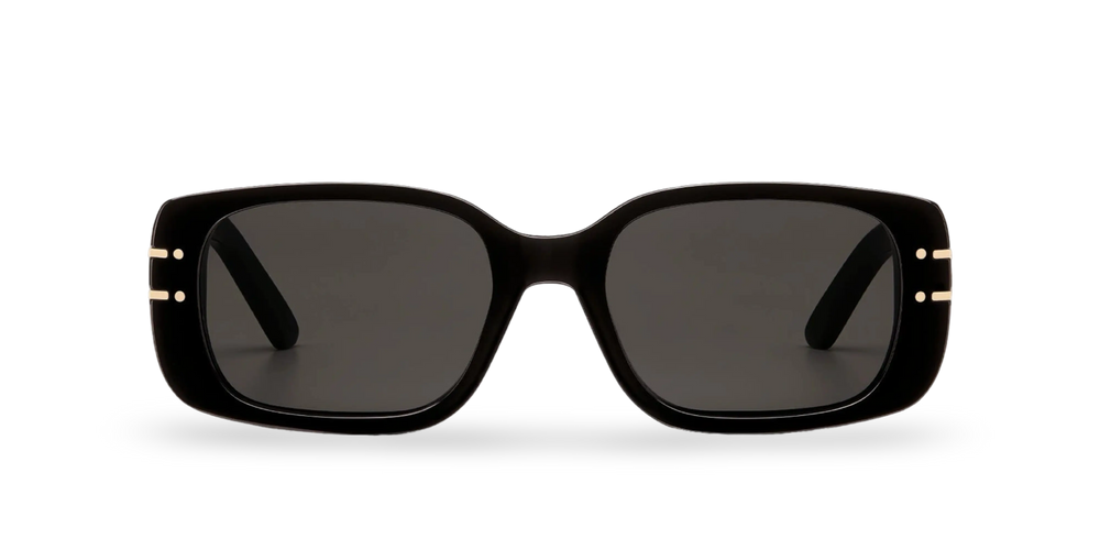 Schwarze rechteckige Sonnenbrille
