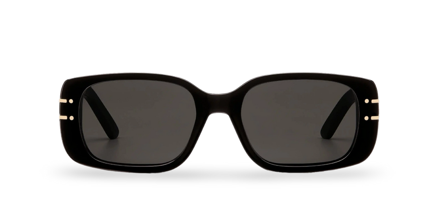 Schwarze rechteckige Sonnenbrille