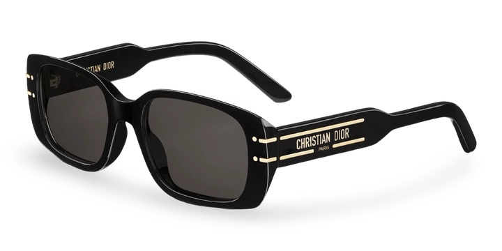 Schwarze rechteckige Sonnenbrille