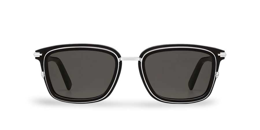 Black Rectangular Sunglasses with Grey Lenses
