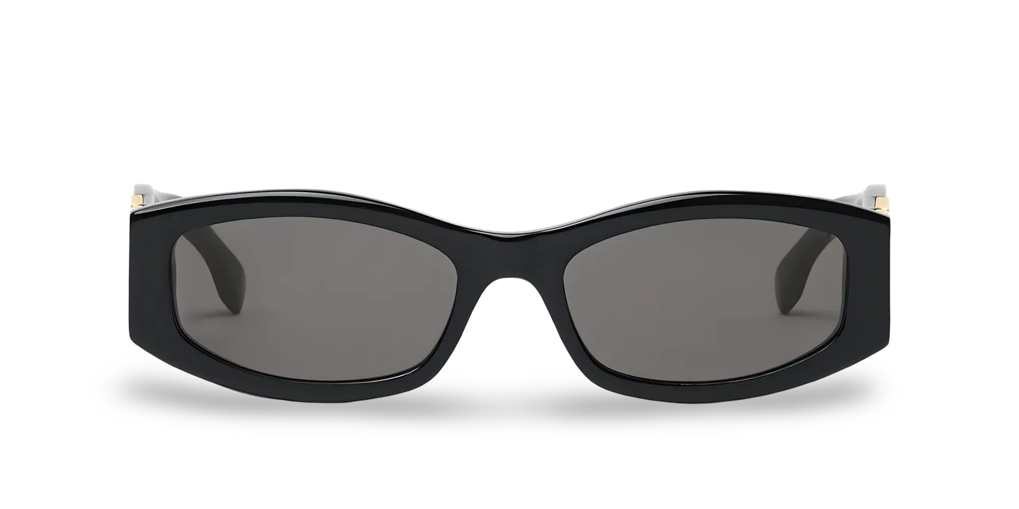 Black Rectangular Sunglasses with Grey Lenses