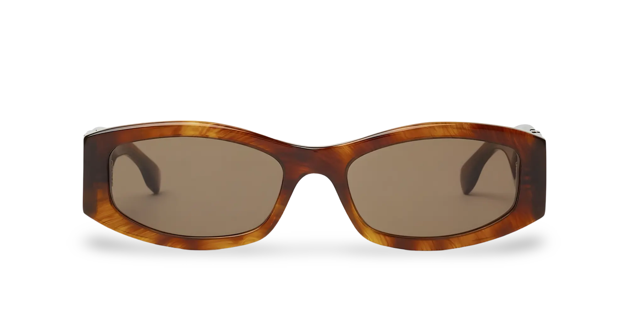 Havana Rectangular Sunglasses with Brown Lenses