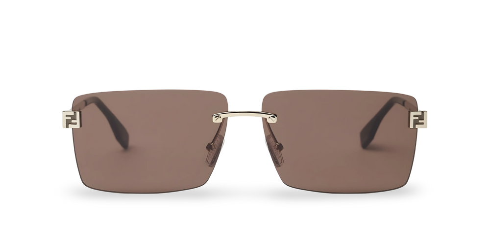 Goldene rechteckige Sonnenbrille