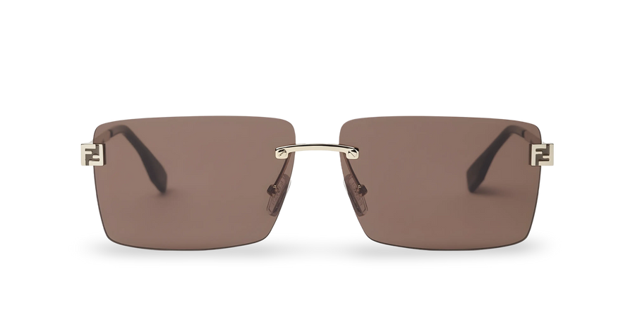 Goldene rechteckige Sonnenbrille