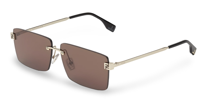 Goldene rechteckige Sonnenbrille
