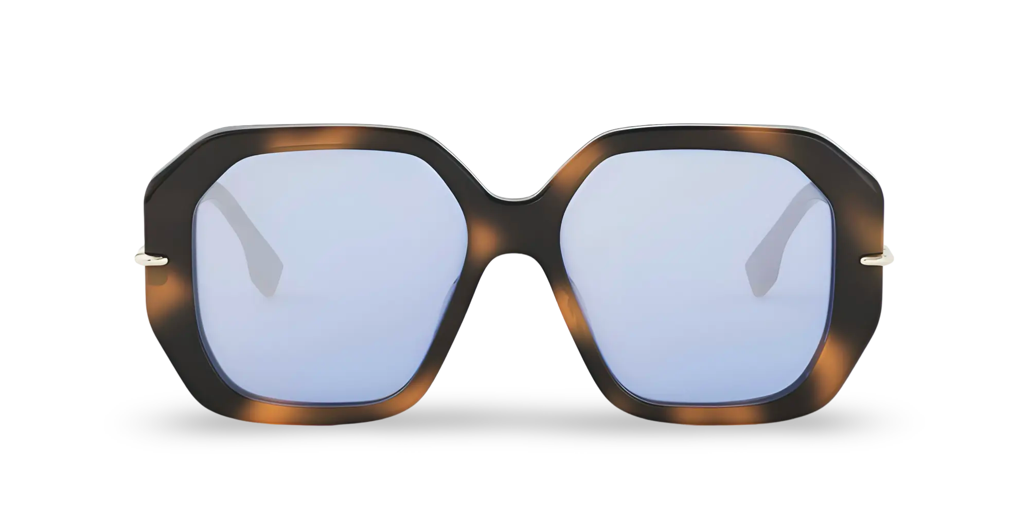 Occhiali Da Sole Squadrati Havana Con Lenti Azzurre