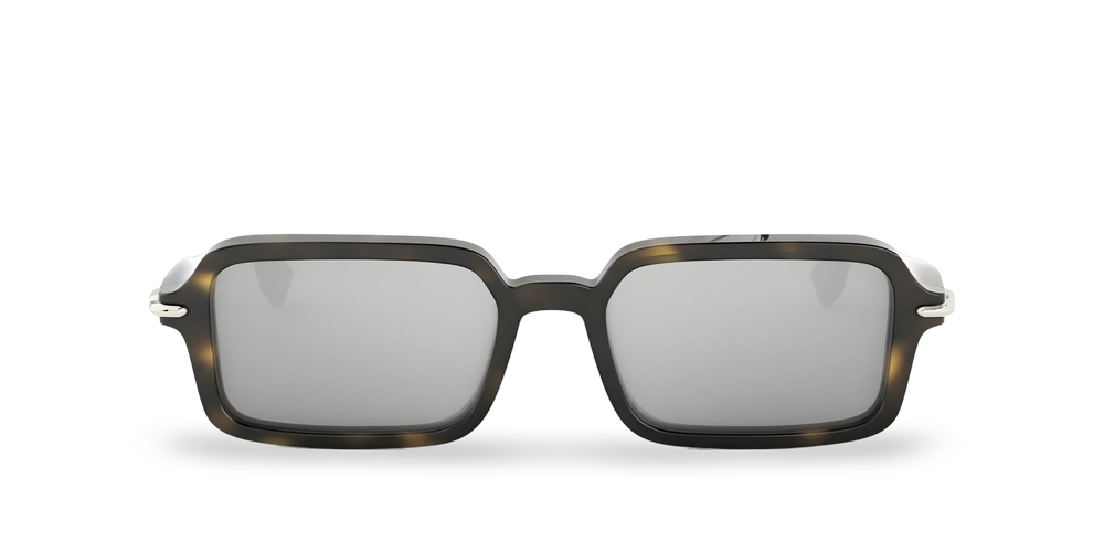 Rechteckige Sonnenbrille Havana
