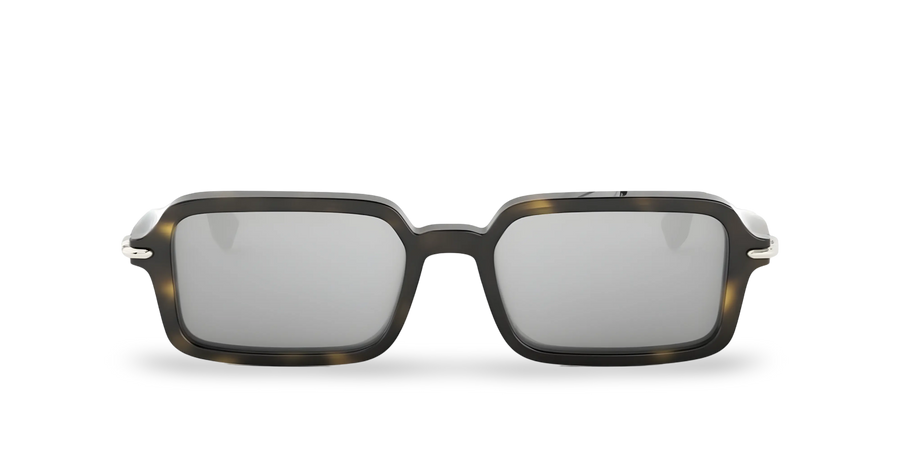 Rechteckige Sonnenbrille Havana