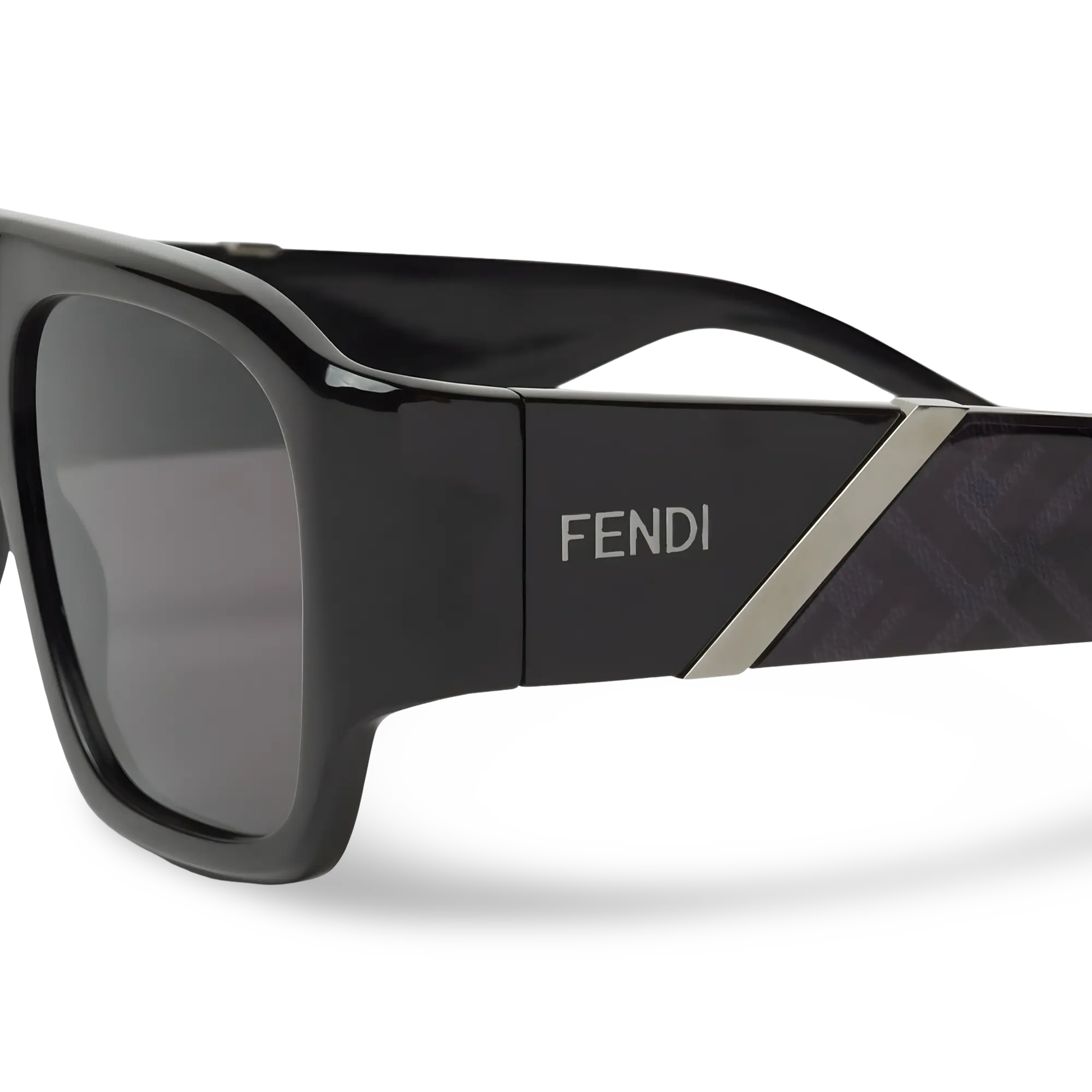 Occhiali Da Sole Squadrati Neri con Lenti Grigie