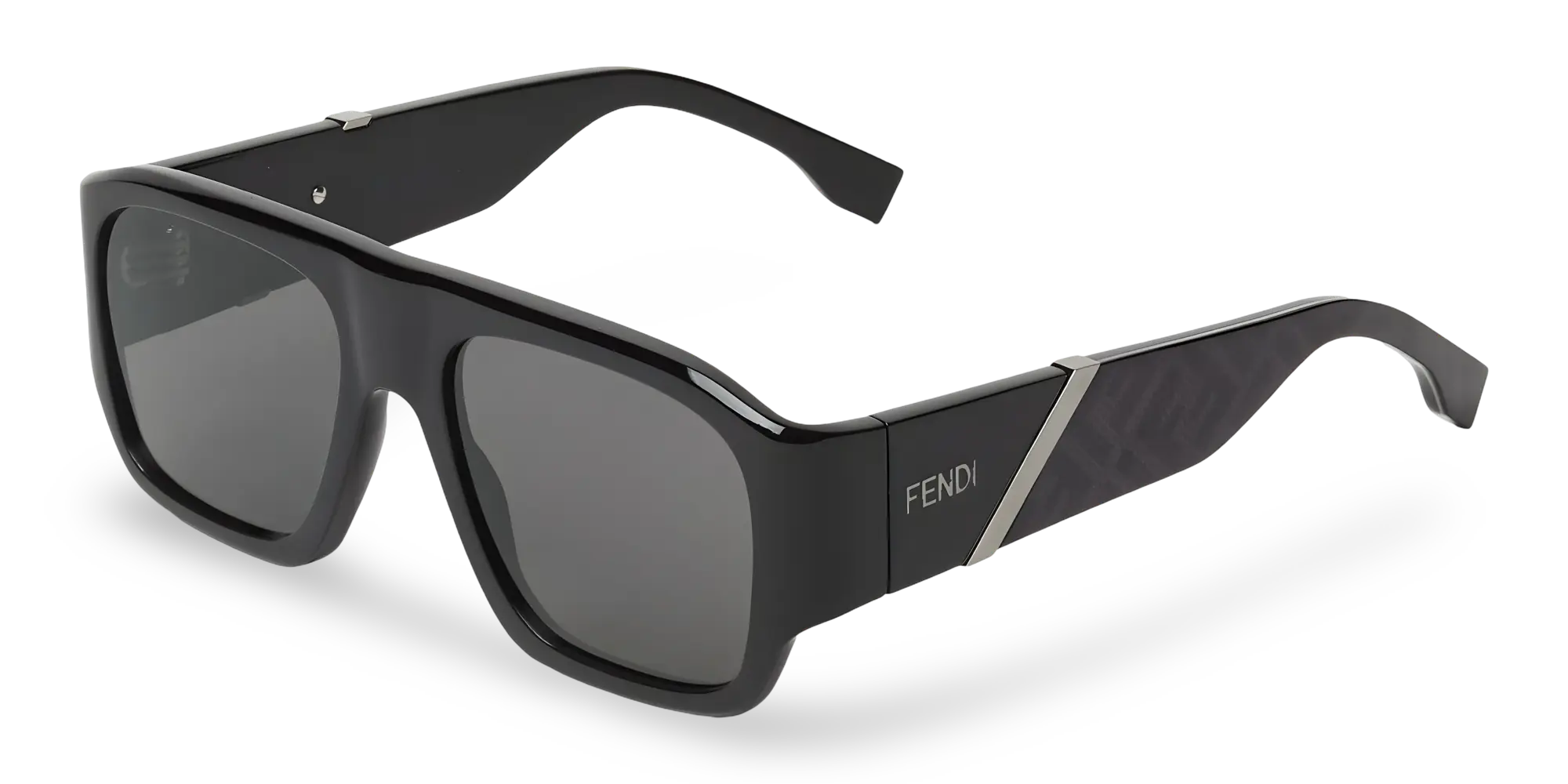 Occhiali Da Sole Squadrati Neri con Lenti Grigie