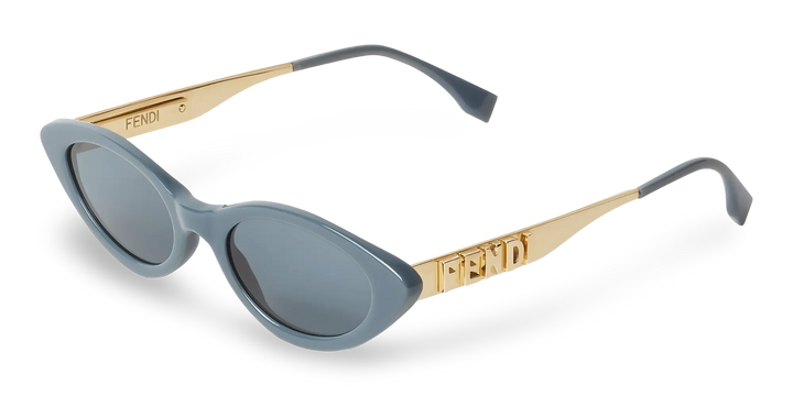 Occhiali Da Sole a Farfalla Blu Denim con Lenti Blu