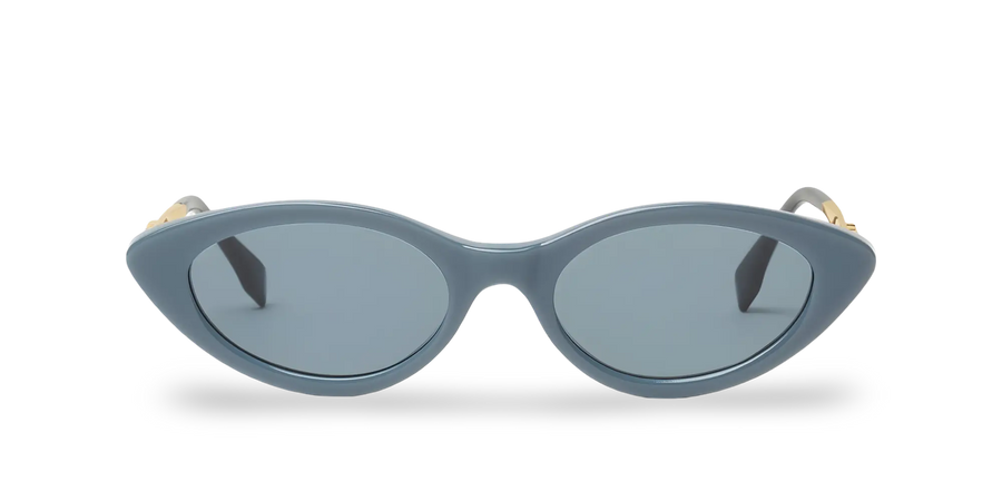Occhiali Da Sole a Farfalla Blu Denim con Lenti Blu