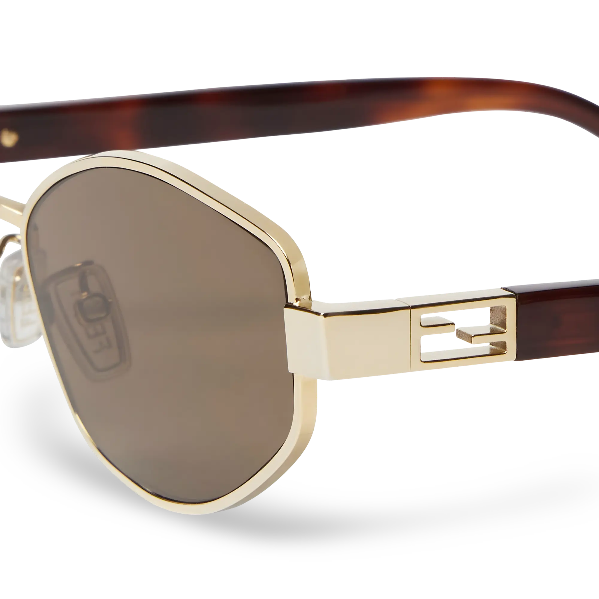 Gold Oval Sunglasses with Brown Lenses