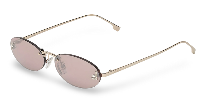 Ovale Sonnenbrille in Roségold mit verspiegelten Gläsern