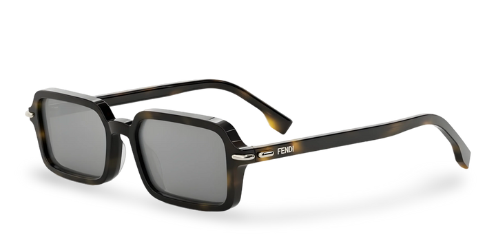 Rechteckige Sonnenbrille Havana