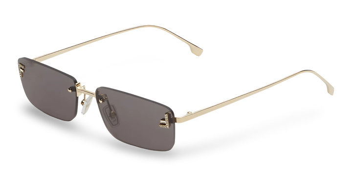 Goldene rechteckige Sonnenbrille