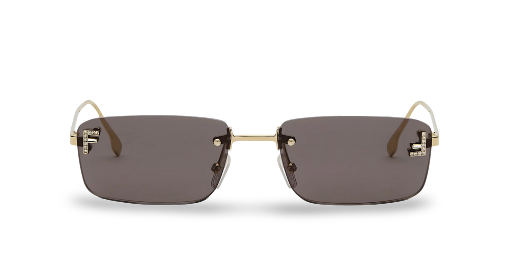 Goldene rechteckige Sonnenbrille