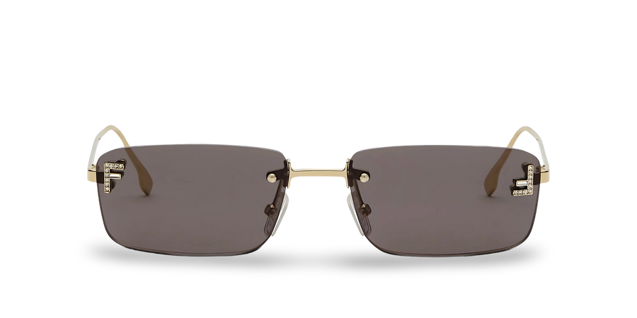 Goldene rechteckige Sonnenbrille