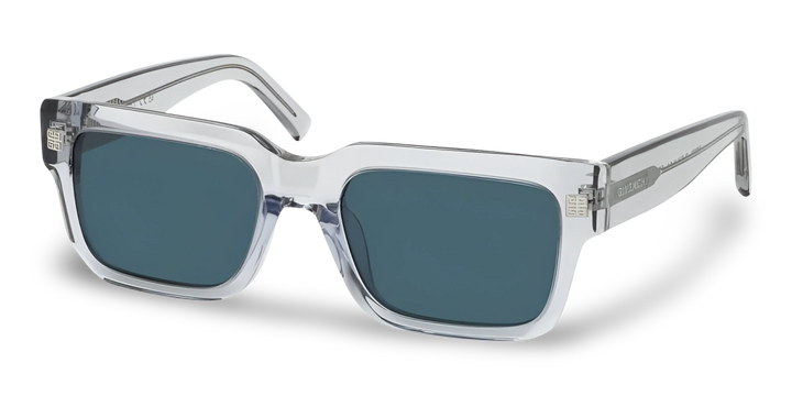 Transparent Gray Rectangular Sunglasses