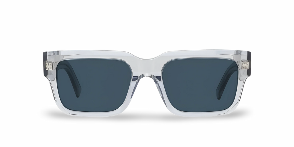Transparent Gray Rectangular Sunglasses