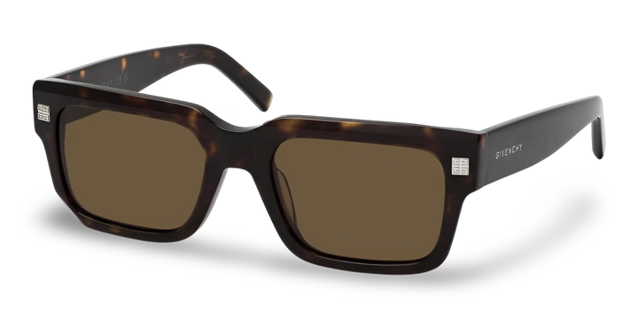Braune rechteckige Sonnenbrille in Schildpattoptik