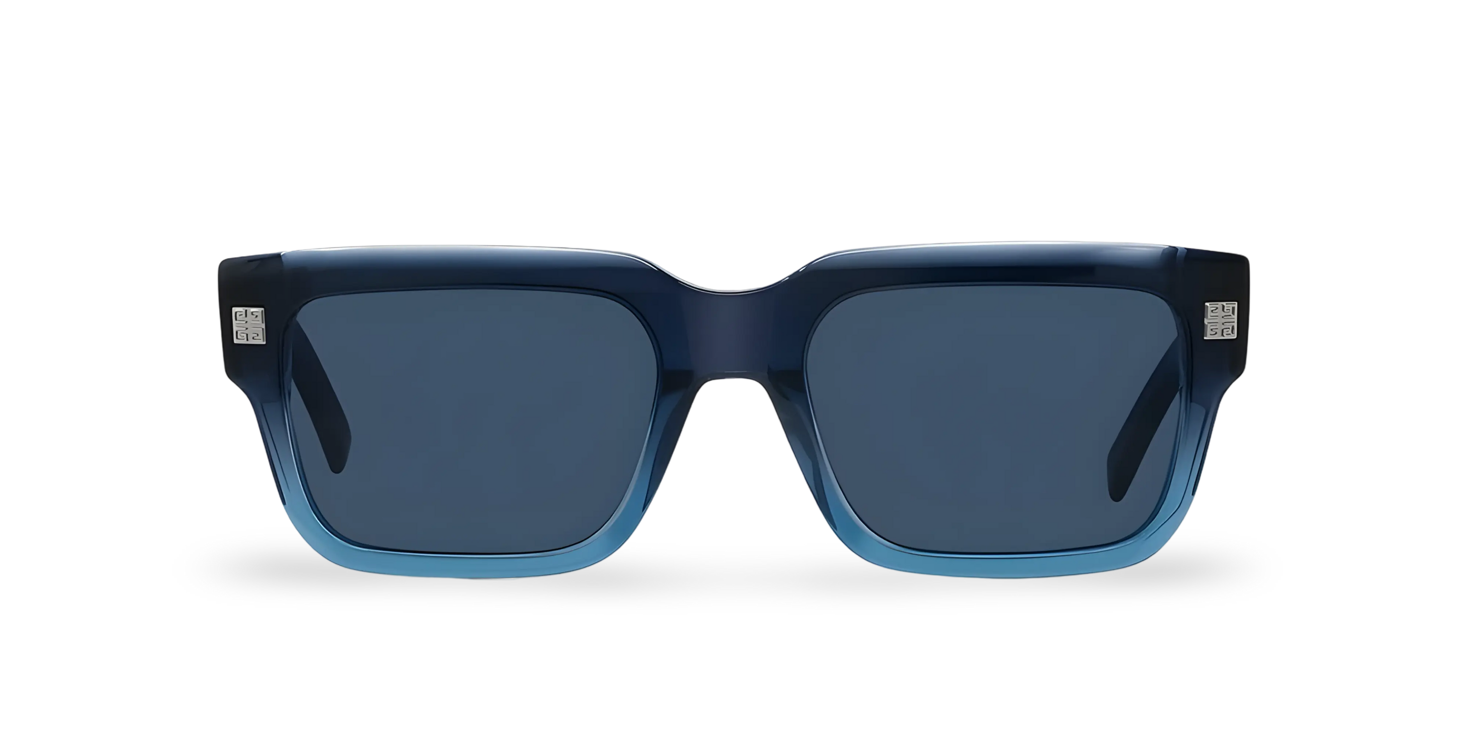 Occhiali Da Sole Rettangolari Blu Sfumato con Lenti Blu