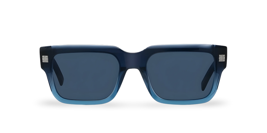 Occhiali Da Sole Rettangolari Blu Sfumato con Lenti Blu