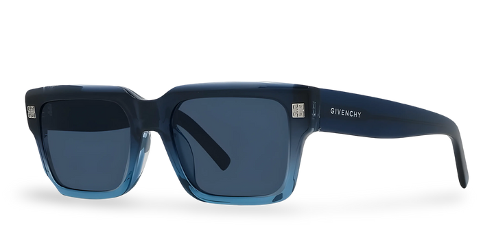 Occhiali Da Sole Rettangolari Blu Sfumato con Lenti Blu