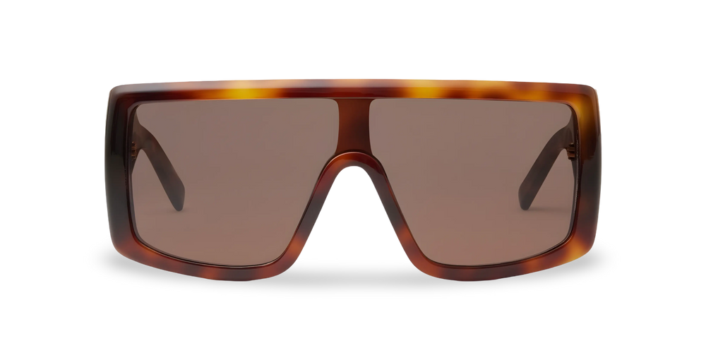 Havana Mask Sunglasses with Brown Lenses