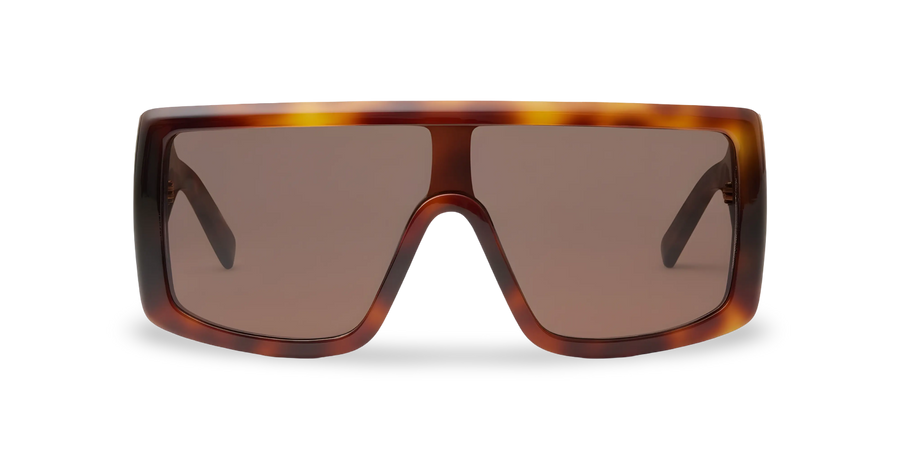 Havana Mask Sunglasses with Brown Lenses