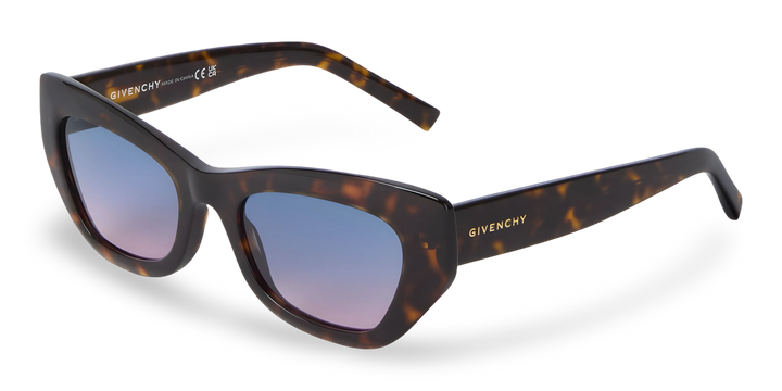 Havana Butterfly Sunglasses with Purple Gradient Blue Lenses
