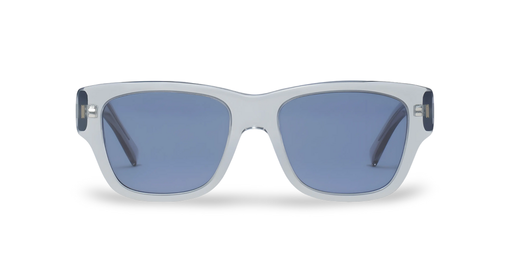 Square Crystal Sunglasses with Blue Lenses