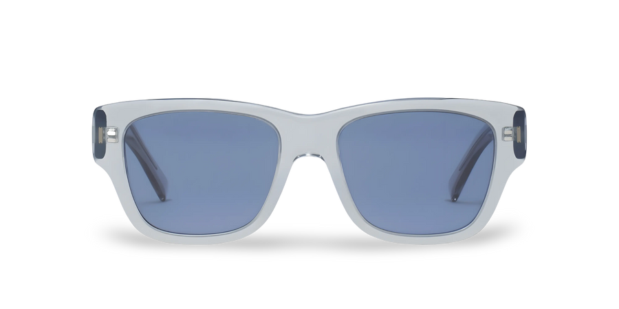 Square Crystal Sunglasses with Blue Lenses