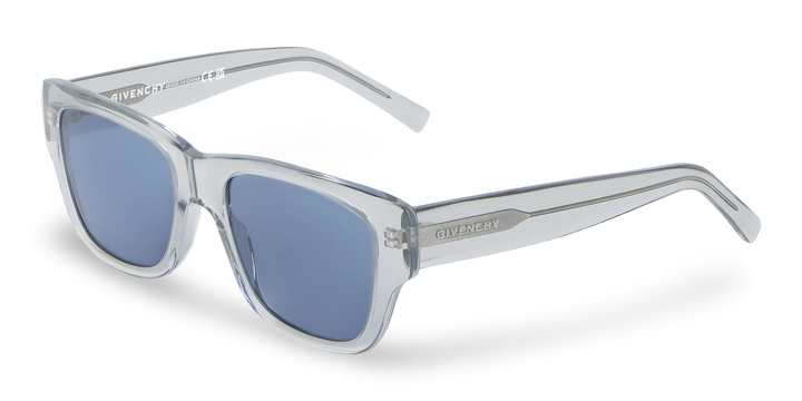 Square Crystal Sunglasses with Blue Lenses