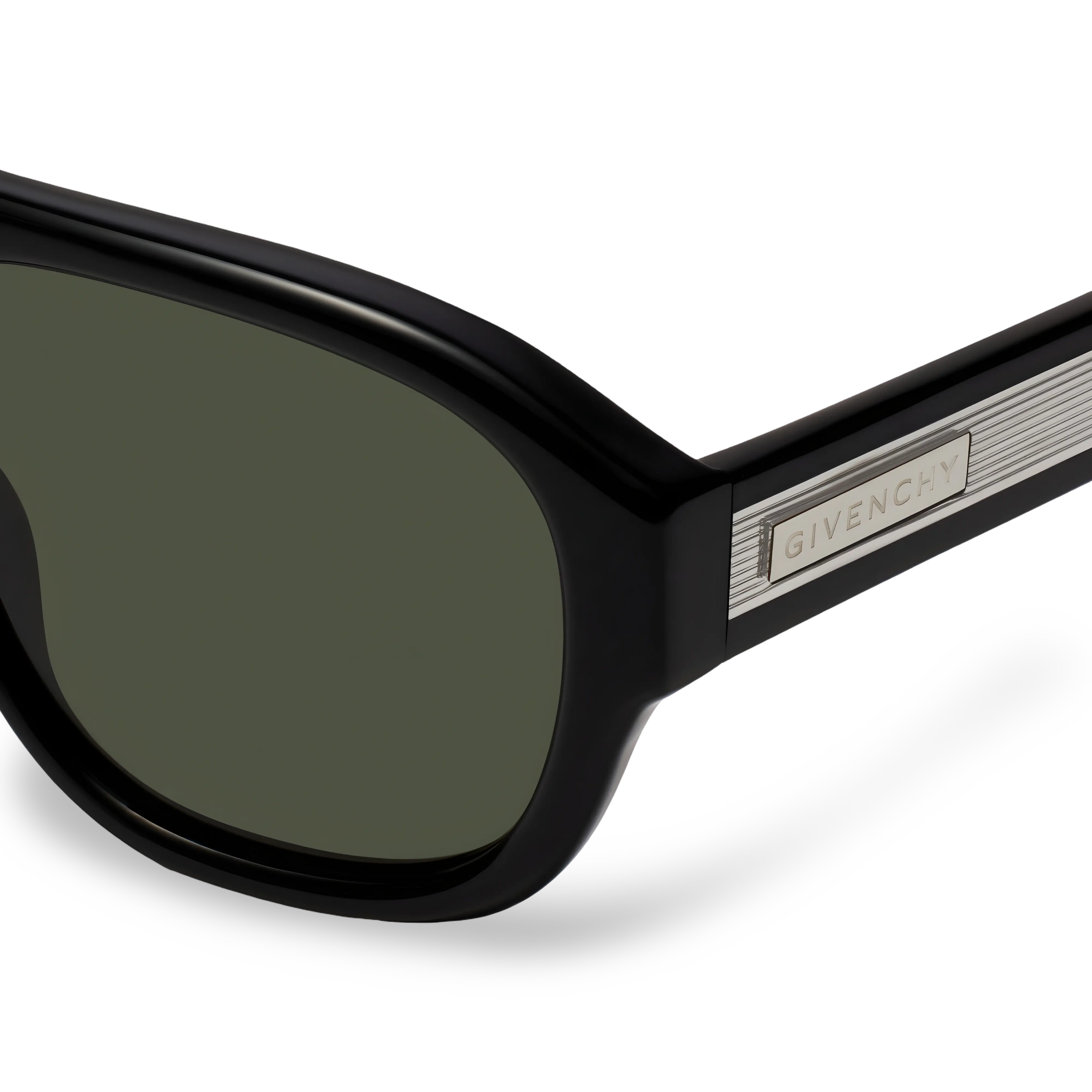 Occhiali Da Sole dalla Forma Pilot Nero con Lenti Verdi