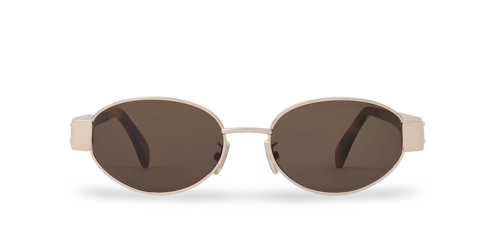 Rose Gold Oval Sunglasses