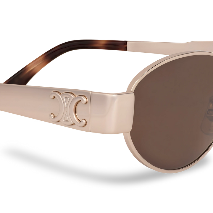 Rose Gold Oval Sunglasses