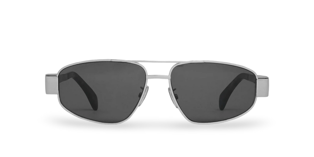 Silberne Piloten-Sonnenbrille