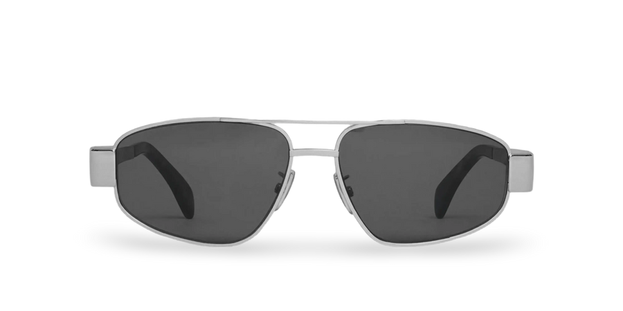 Silberne Piloten-Sonnenbrille